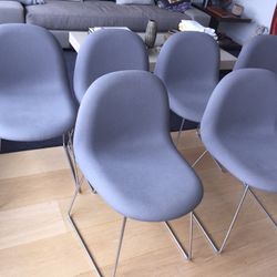 Set of 6 Gubi 3D Dining Chairs – Walnut Veneer, Danish Design – $1,800 
