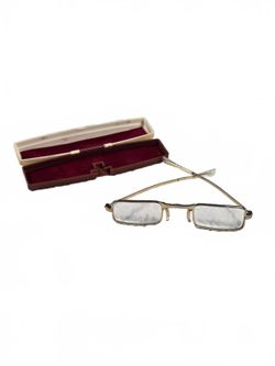 Antique 1800s Victorian Wire Rim eyeglasses Victorian Lenses with Case as is