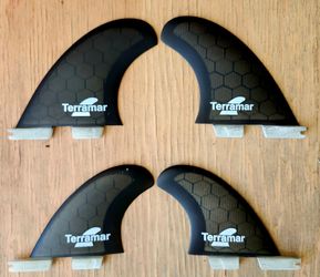OVER 100 TERRAMAR SURFCO SURFBOARD FINS..DEMOS, SCRATCH AND DENT STARTING AT $39
