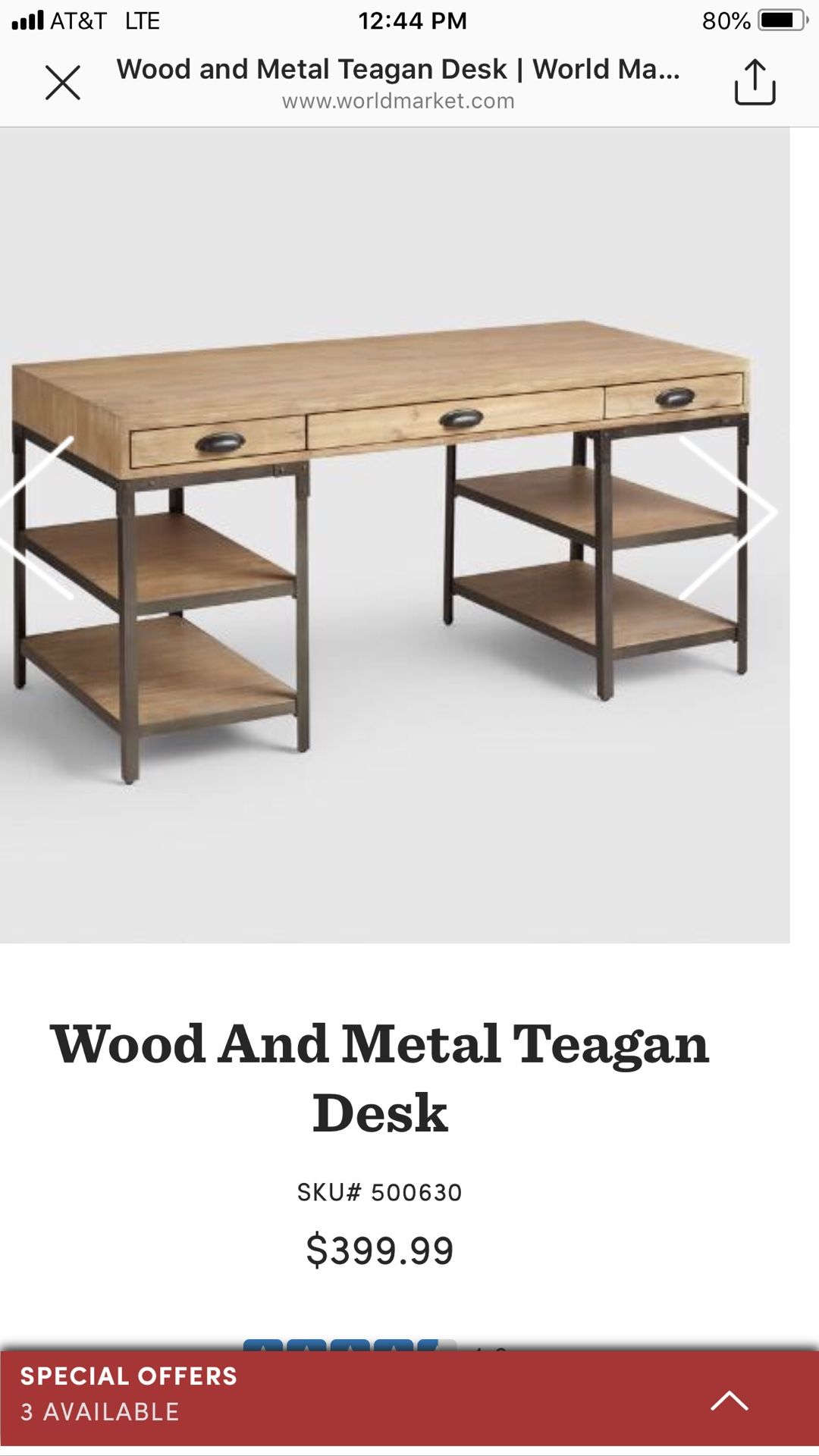 Wood And Metal Teagan Desk for Sale in Visalia CA OfferUp