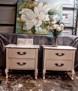 French Provincial Farmhouse Nightstands