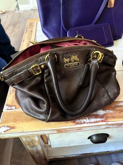 👜 Coach Brown Leather Satchel / Top-Zip Bag 👜