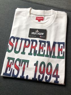 Mesh supreme white tee shirt size large brand new