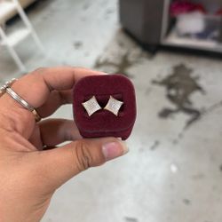 Square Cluster Earrings With Backs 