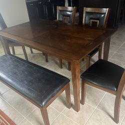 Dining Table Set With 4 Chairs And Bench