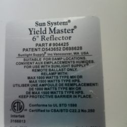 SUN SYSTEM* YIELDMASTER * "6" REFLECTOR 