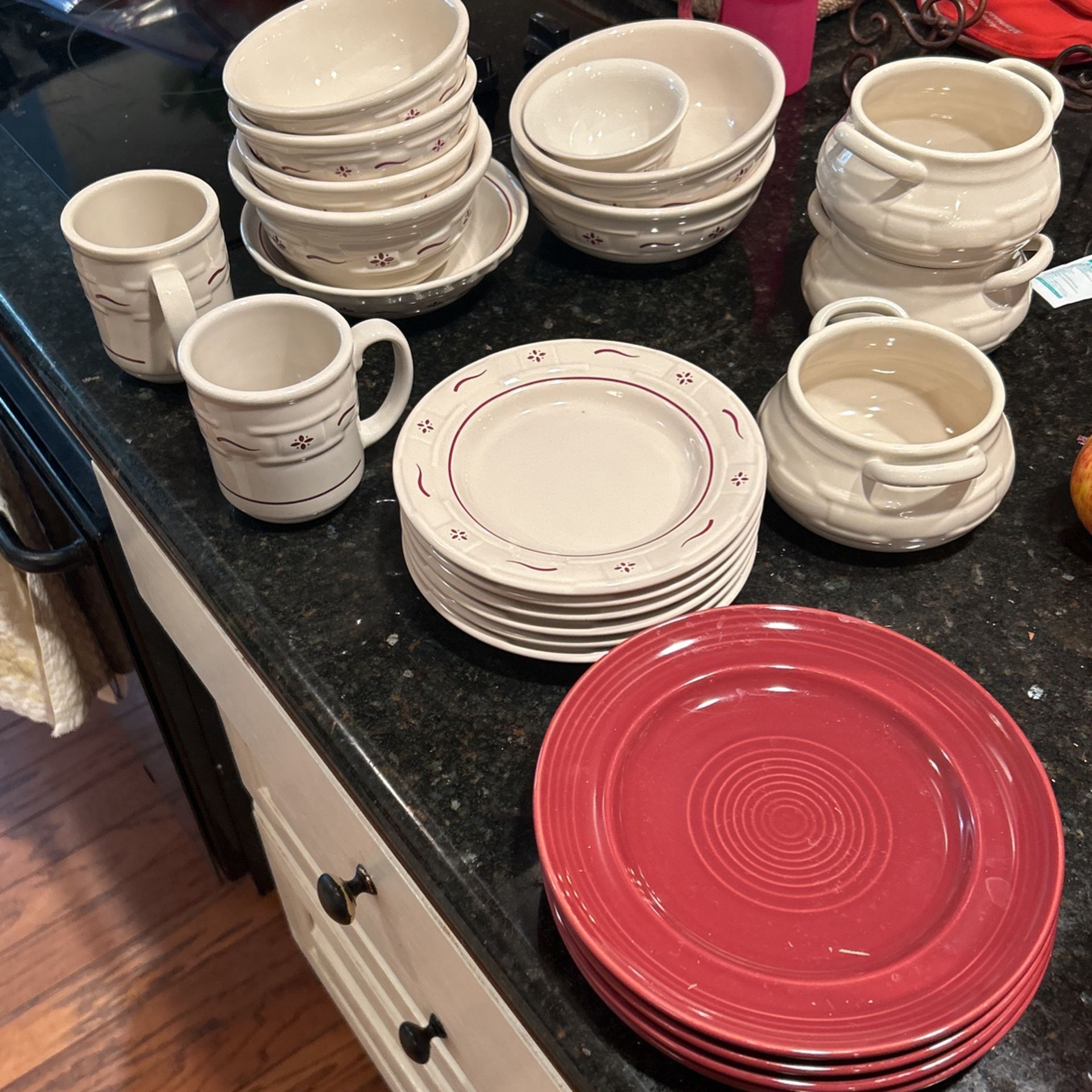 Random Longaberger Mixed Dish Lot( 23)Pieces