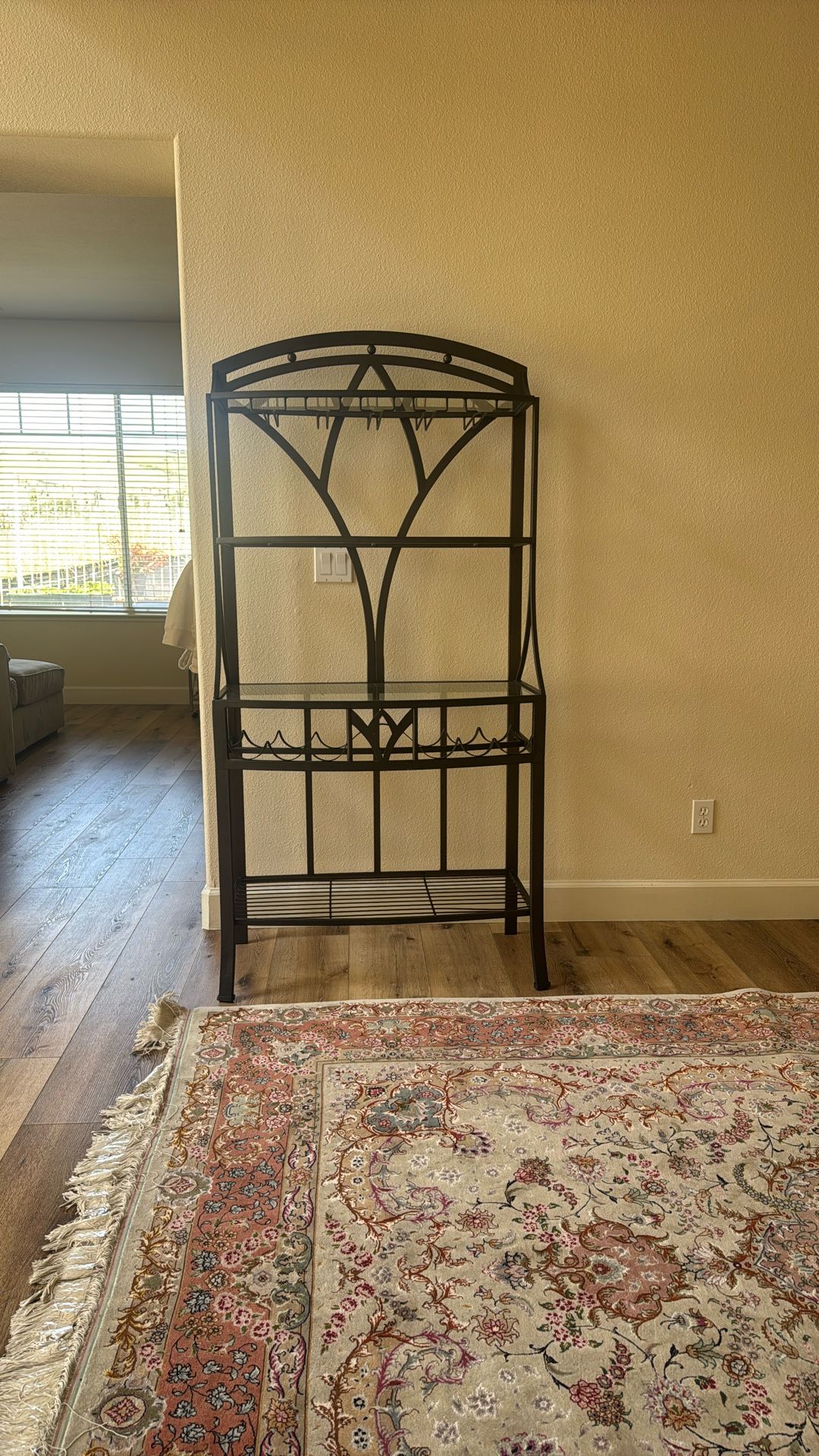 Metal Wine Glasses & Bottle Rack