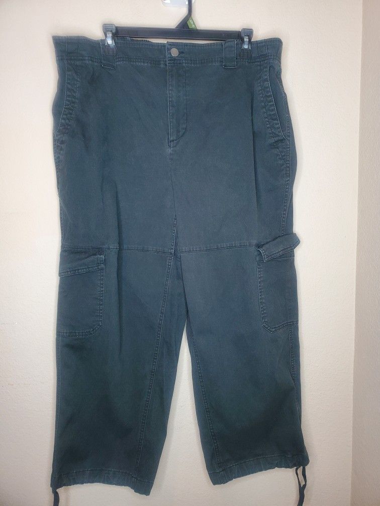 Womens Old Navy XL Black High Waist Barrel-Leg Cargo Ankle Pants MSRP $49.99