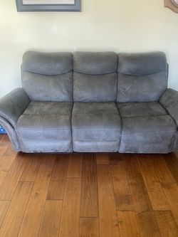 Gray Microfiber Reclining Sofa