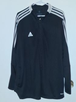 Adidas Black Track Jacket with White Stripes