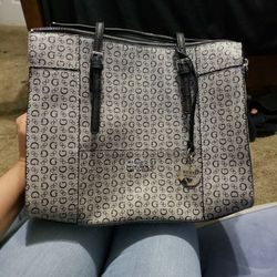 Guess Large Purse Grey With Black Logo