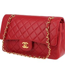 Chanel Timeless Classic handbag in red Visit > quilted leather