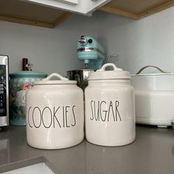 Rae Dunn cookie and sugar jars $30 for both