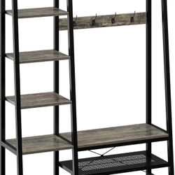 Storage Bench 5-in-1 Entryway Shelf with Coat Rack