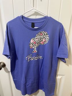 Barbie Inspired Floral Leopard Print Silhouette Tee – Lavender Custom Shirt