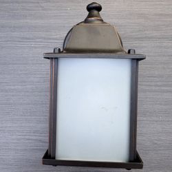 Outdoor Wall Lantern Sconce – Oil Rubbed Bronze, Frosted Glass – Modern Craftsman Style