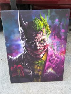 Batman Joker Split Face Canvas Wall Art