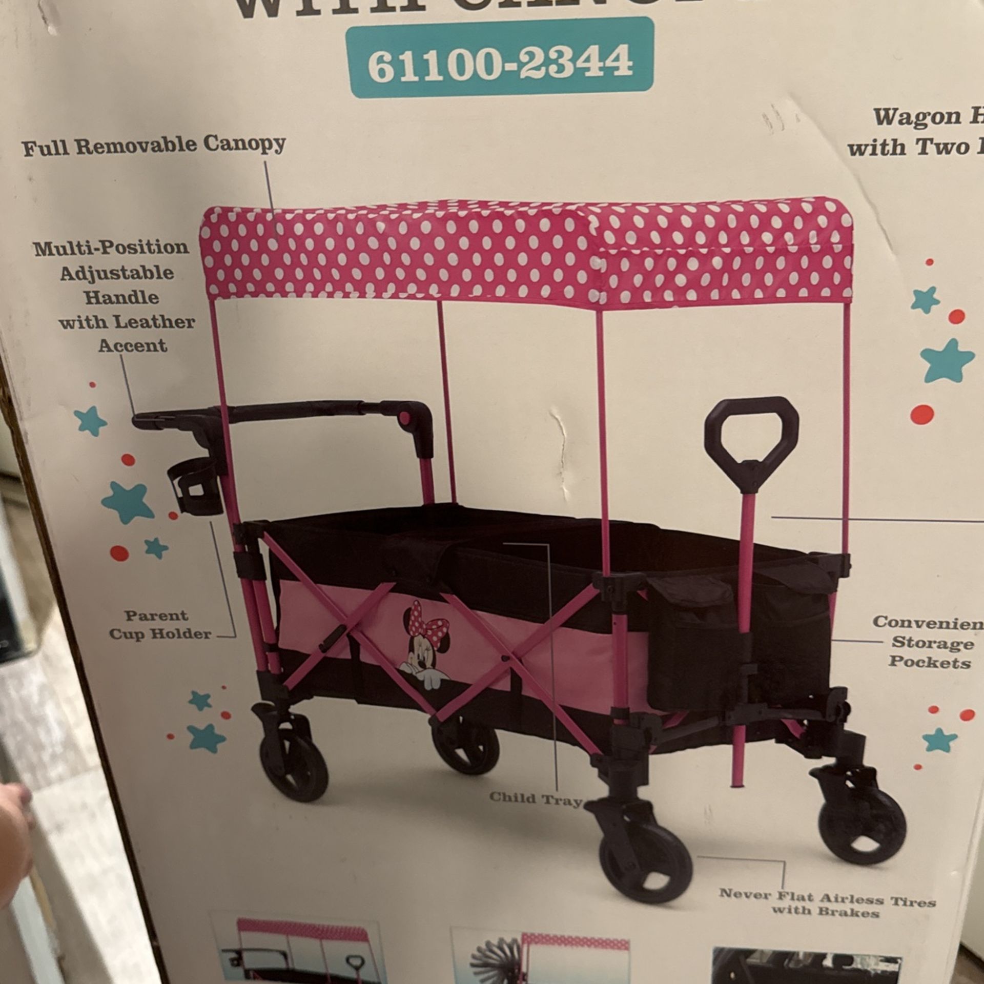 Disney Wagon With Canopy Minnie Mouse Unopened Brand New 
