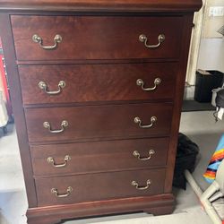 Bedroom Furniture  Tall Dresser Sold 6 Drawer With Mirror And Night Stand Available.
