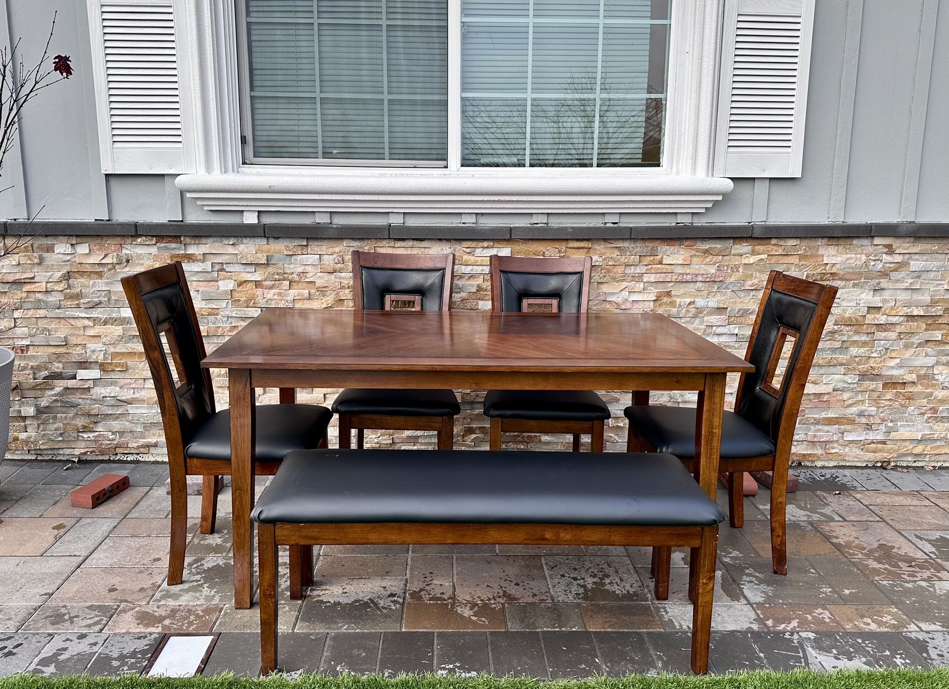 Dining Table With 4 Chairs And A Bench