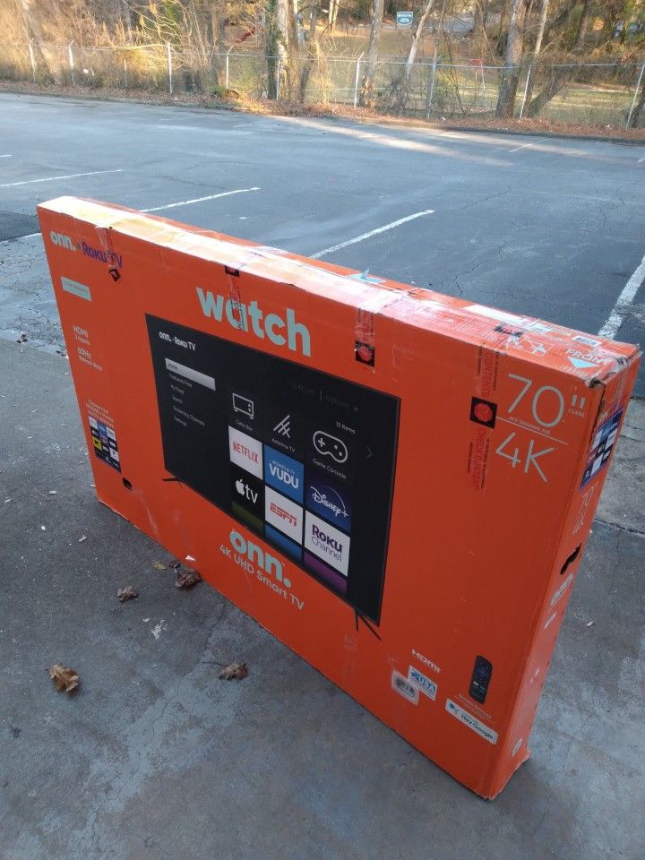 -FIRM PRICE NON-NEGOTIABLE- 70 In. Onn 4k Roku Smart TV W/Remote
