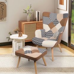 Ladrick Upholstered Accent Chair with Ottoman