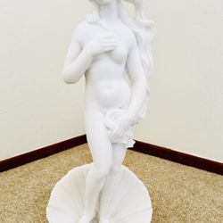 Birth of Venus Sculptural Figurine: 17”, Heavy Cast, Excellent Condition 