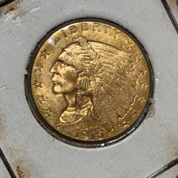1915 $2.50 Gold Indian US Coin
