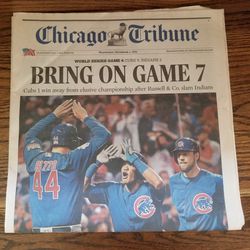 Chicago Cubs Nrwspaper - On To Game 7 Of World Series