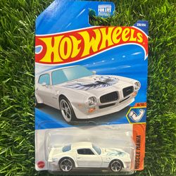 White 1973 Pontiac Firebird Hot Wheels diecast car cars