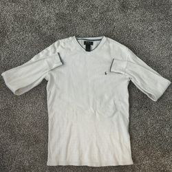 Polo Ralph Lauren White Thermal Knit Long Sleeve 