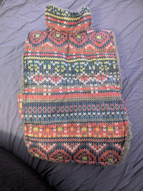 Reversible Knit Pattern & Fleece Dog Jacket