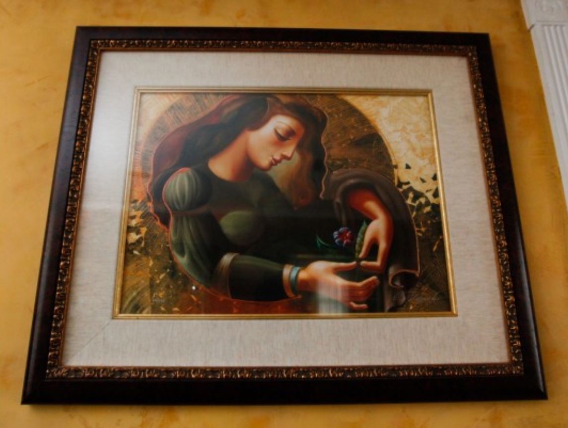 OLEG ZHIVETIN LIMITED EDITION MODERN ABSTRACT PAINTING “FORGET ME NOT INSPIRATION " #70/125