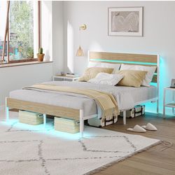 Full Bed Frame With Charging Port 