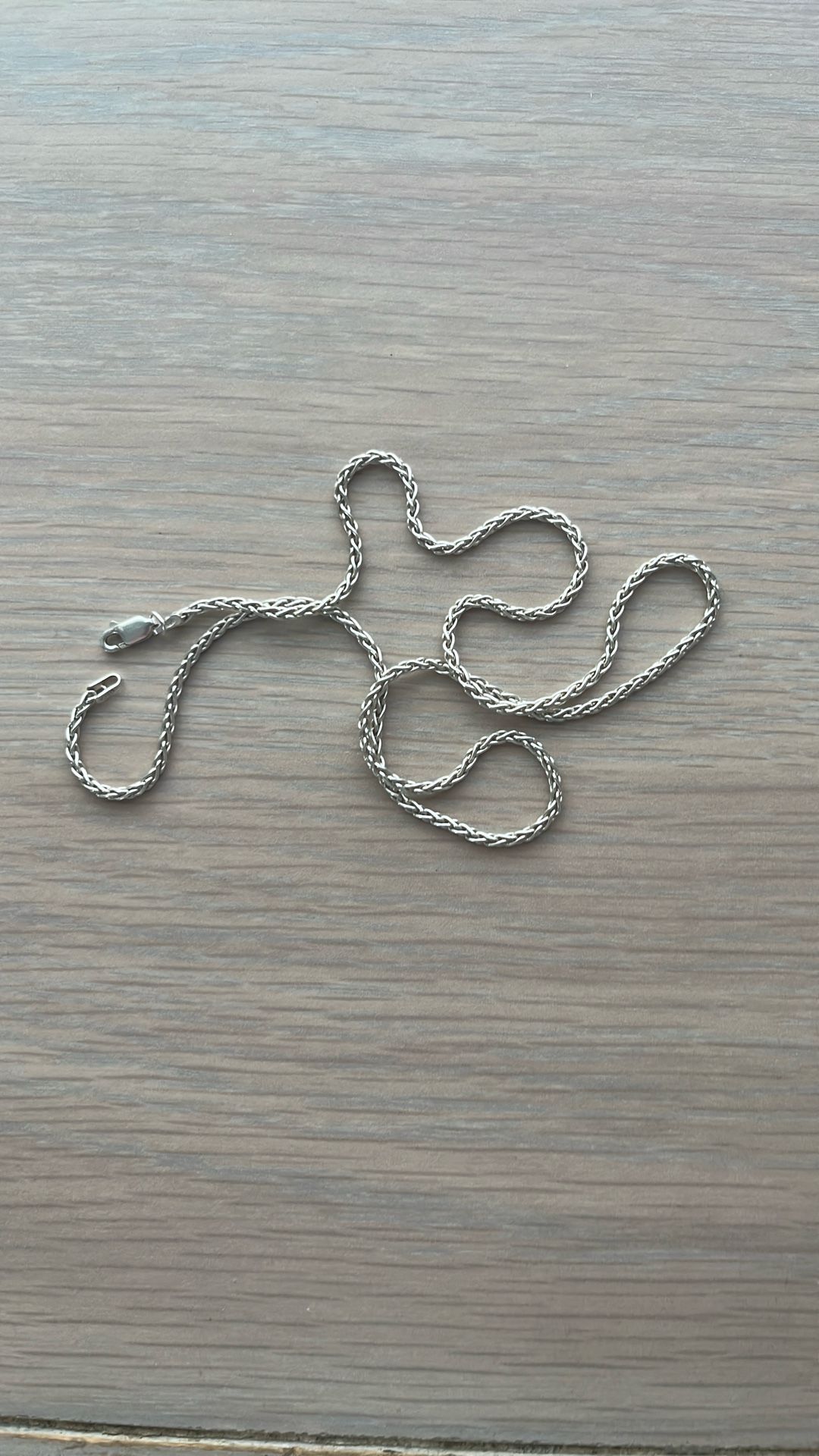 Wheat Styled Silver Chain 20"