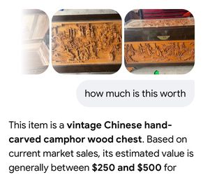 Vintage Chinese Hand Carved Camphor Wood Chest
