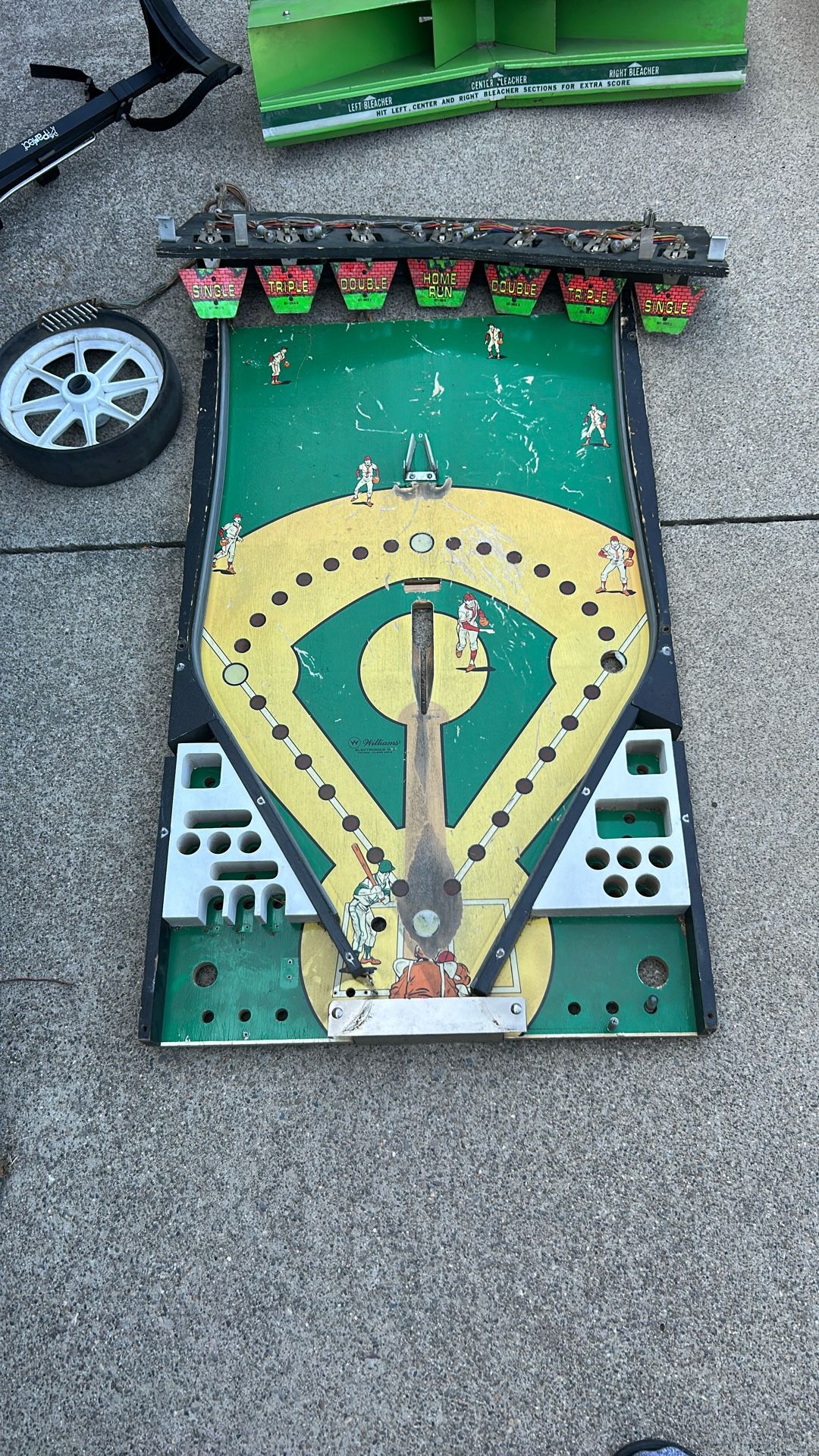 Mechanical Champion Baseball Arcade Playfield And Parts Lot