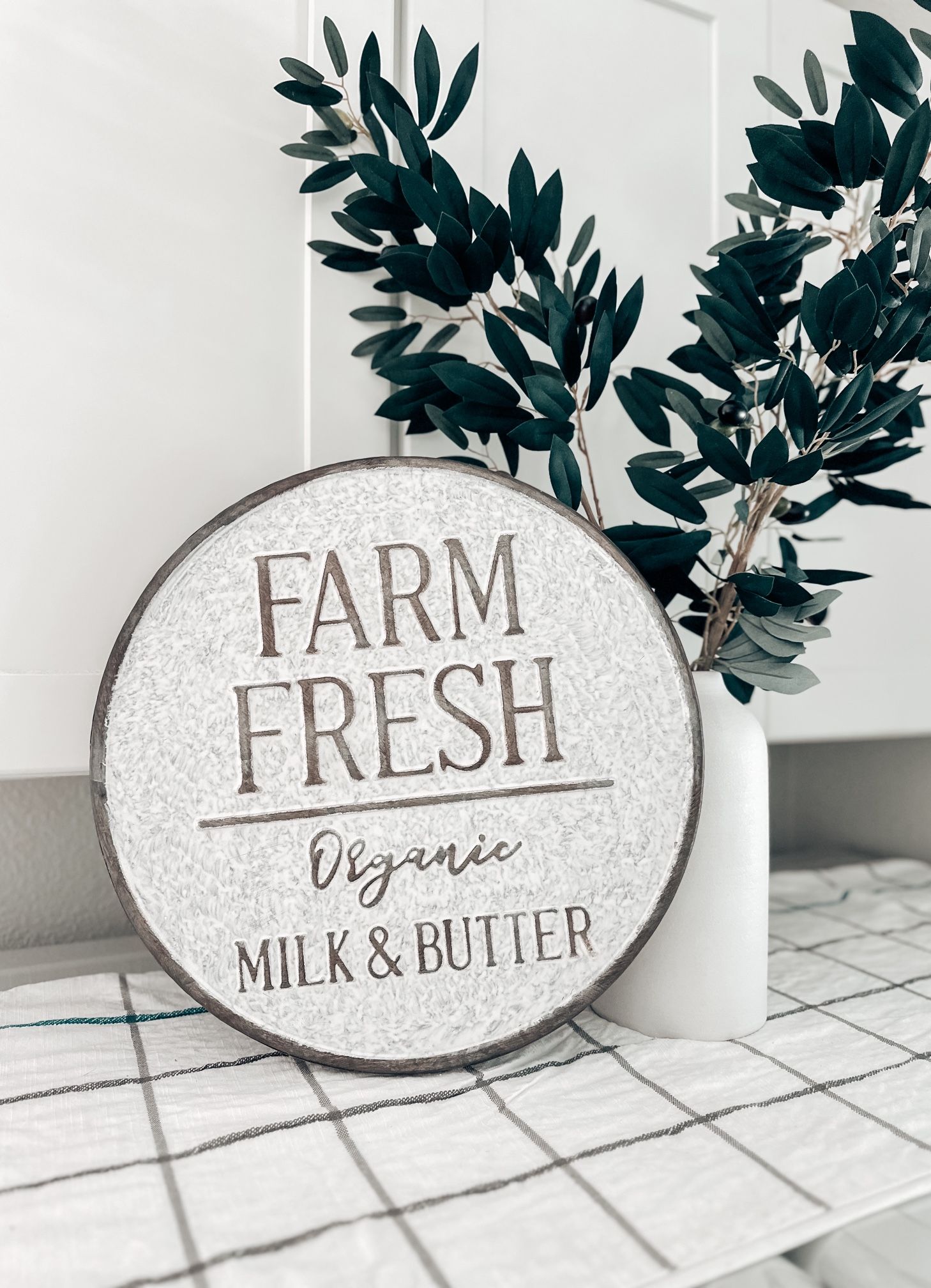 Milk + Morning Light Organic Farm Fresh Market Sign farmhouse kitchen decor