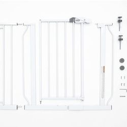 Set Of Four Regalo Easy Step 38.5 Inch Extra Wide Walk Thru Baby Gate White