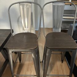 DHP Luxor 24" Metal Counter Stool in Antique Gun Metal (Set of 2)