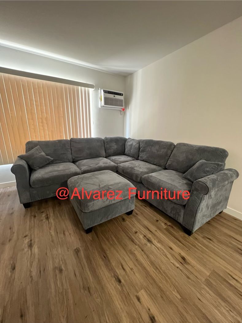 Corduroy Sectional Sofa With Ottoman for Sale in Los Angeles, CA OfferUp