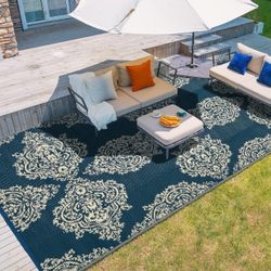 Outdoor Rug, 9x12ft Waterproof Reversible Mat Indoor Outdoor Rugs Carpet, Small Area Rug Plastic Straw Rug for Patio Deck Balcony Pool RV Camping Beac