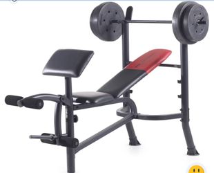 Weider Pro 265 weight bench and 80# weights