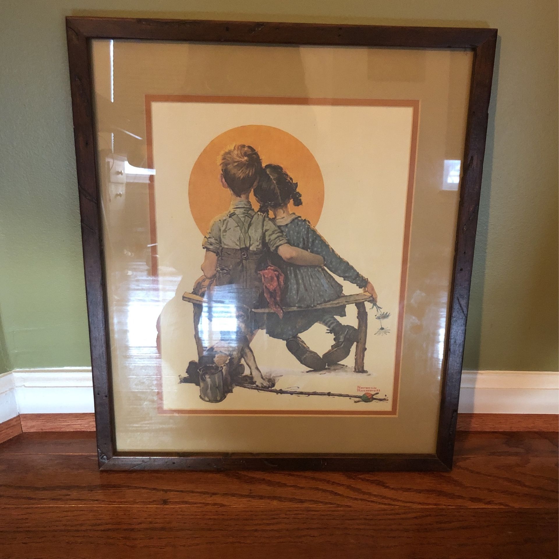 17x20 Triple Matte Brother/sister Wall Art Print In Solid Wood Frame