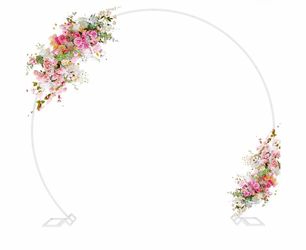 Wokceer Round Backdrop Stand 8FT White Wedding Balloon Arch Stand for Party Metal Balloon Arch Circle Backdrop Stand for Birthday Party Wedding Bridal