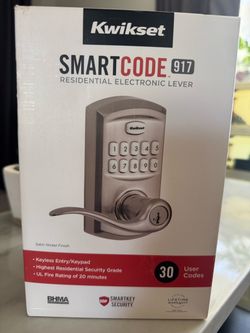 Brand New Kwikset SmartCode 917 Electronic Lever Lock
