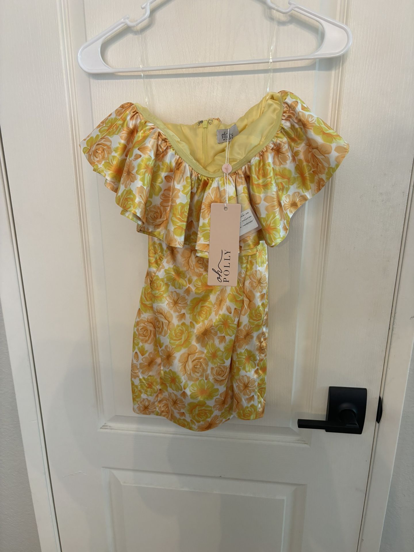 Oh Polly Satin Mini Dress With Ruffle Bnwt Size 0