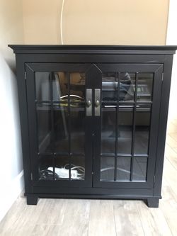 Crate & Barrel Glass Door Cabinet