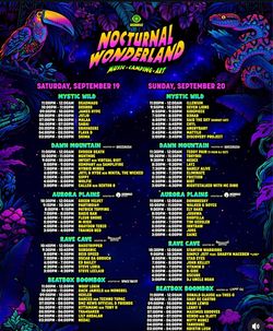 NOCTURNAL WONDERLAND 2026 (2) SUNDAY GA WRISTBANDS